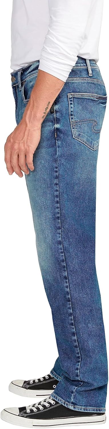 Silver Jeans Co. Men's Big & Tall Eddie Relaxed Fit Tapered Leg Jeans - Legacy
