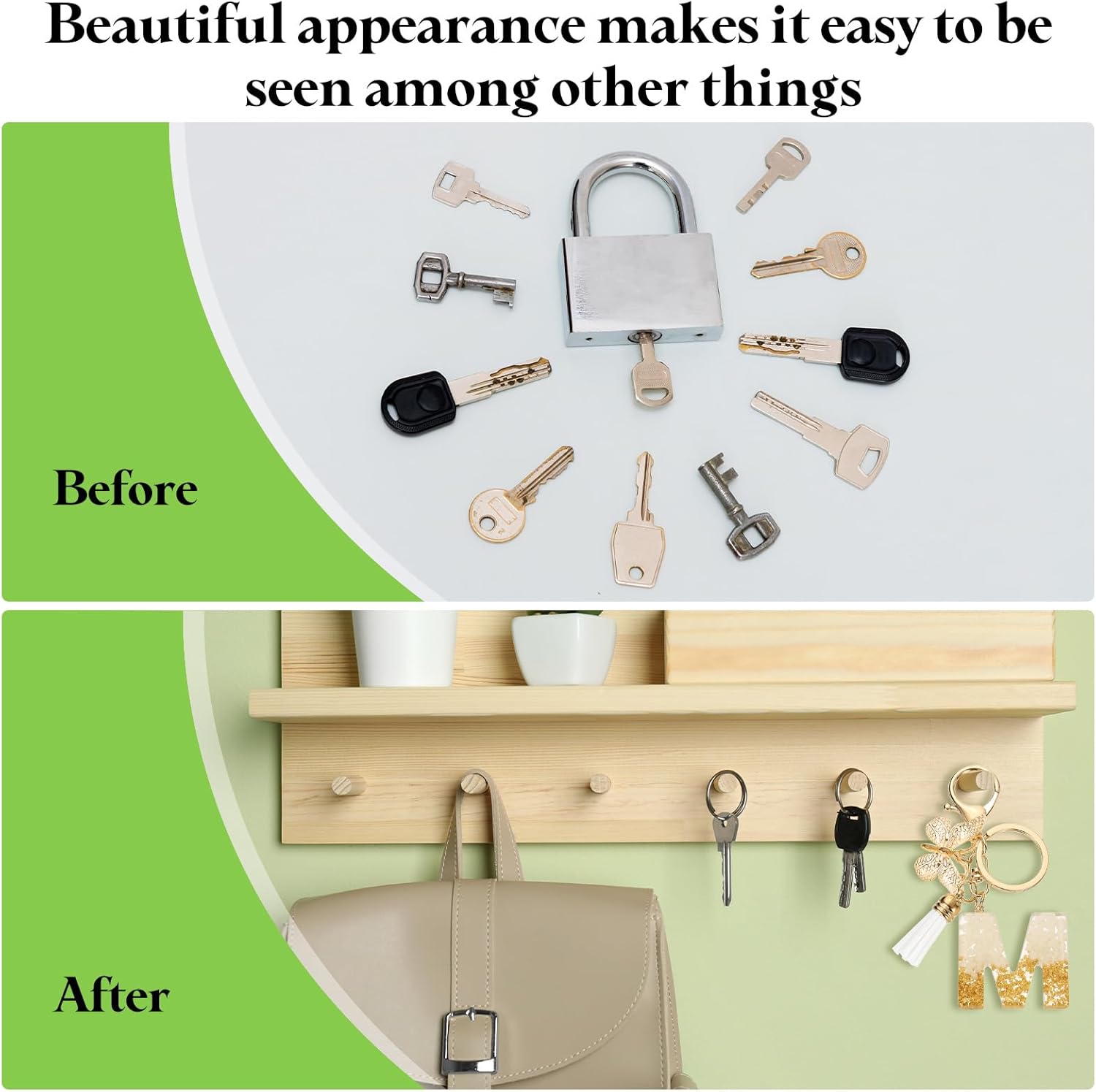 uxcell Initial Letter Keychains, Resin Cute Butterfly Tassel Pendant Accessory for Women Alphabet Key Ring - Image 5