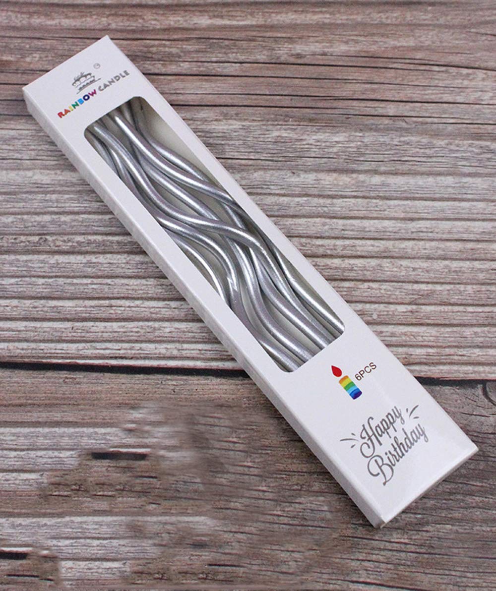 Design Design Twisted Stick Birthday Candles – Gold, Silver, White, Black, 20 Count, 3 1/8 Inches - View #6