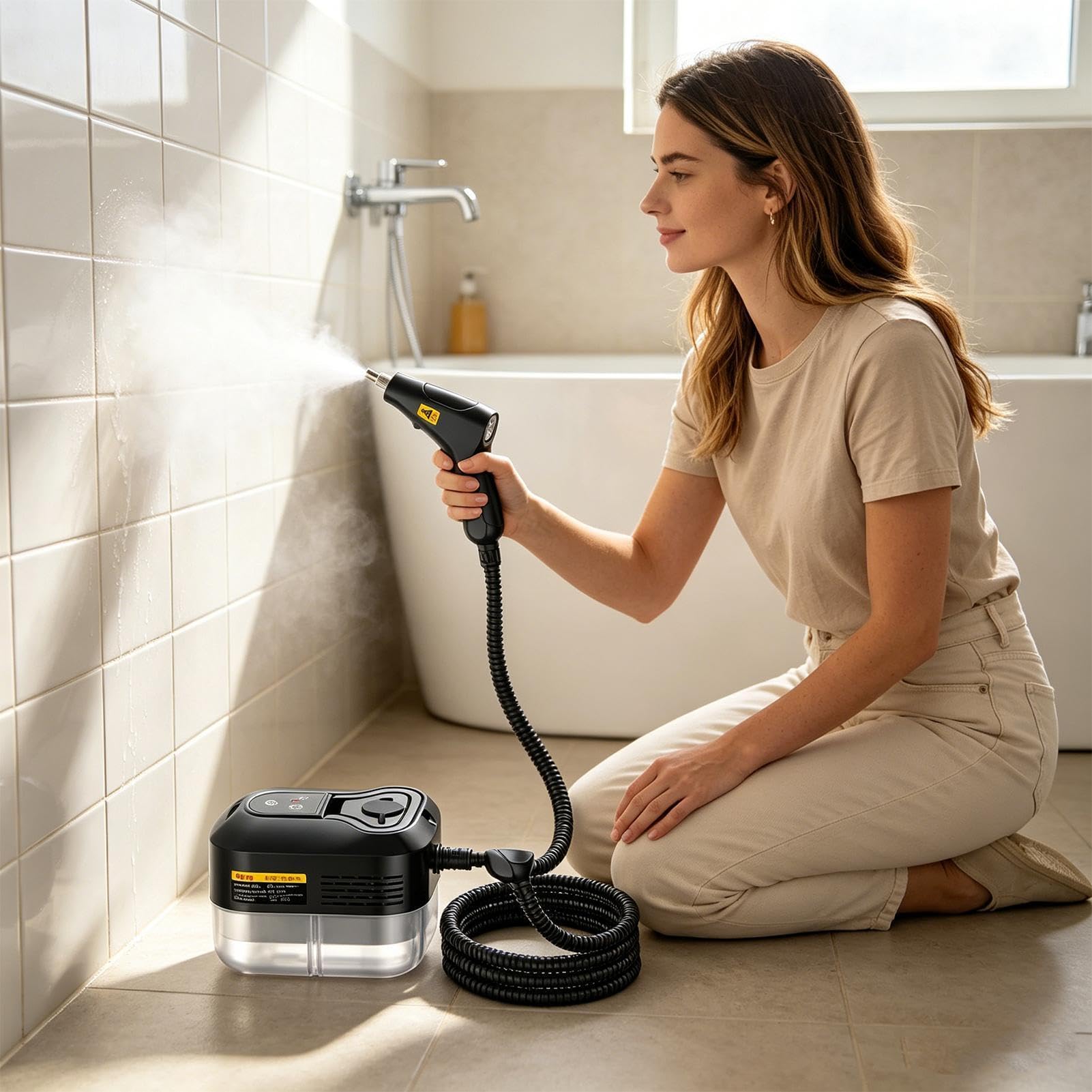 Dampfreiniger Für Zuhause 2500 W, Tragbar, Hohe Temperatur | Dampfreiniger Für Sämtliche Arten Von Haushaltsreinigungen Für Bodenfliesen, , Polster, Sofa, Teppich, Möbel, Fenster,