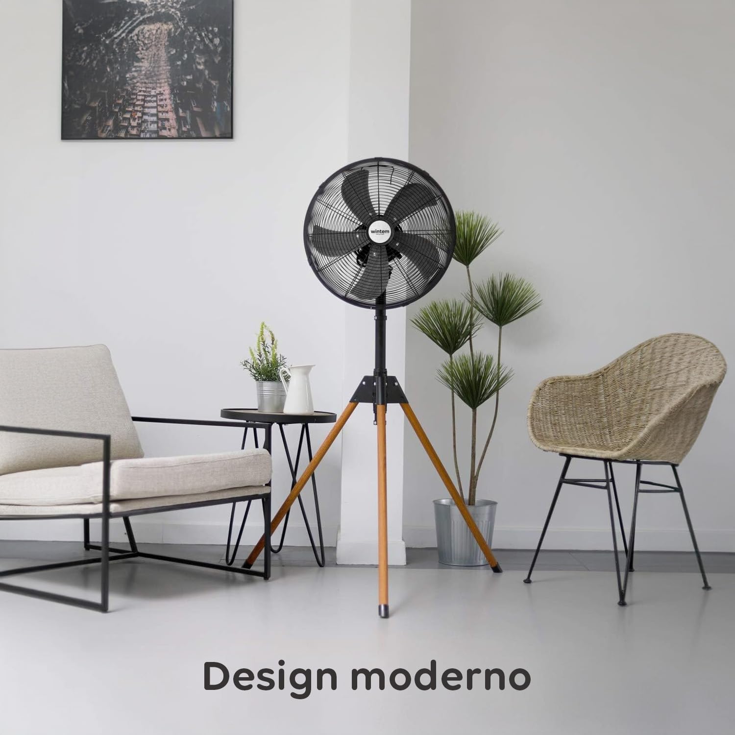 Avilia Ventilatore a Piantana Silenzioso con Treppiedi Richiudibile e Stabile 50W - 3 Velocità Ideale per Adattarsi ad Ogni Esigenza e Rinfrescarsi in Gioranate Calde - Altezza della Testa Regolabile