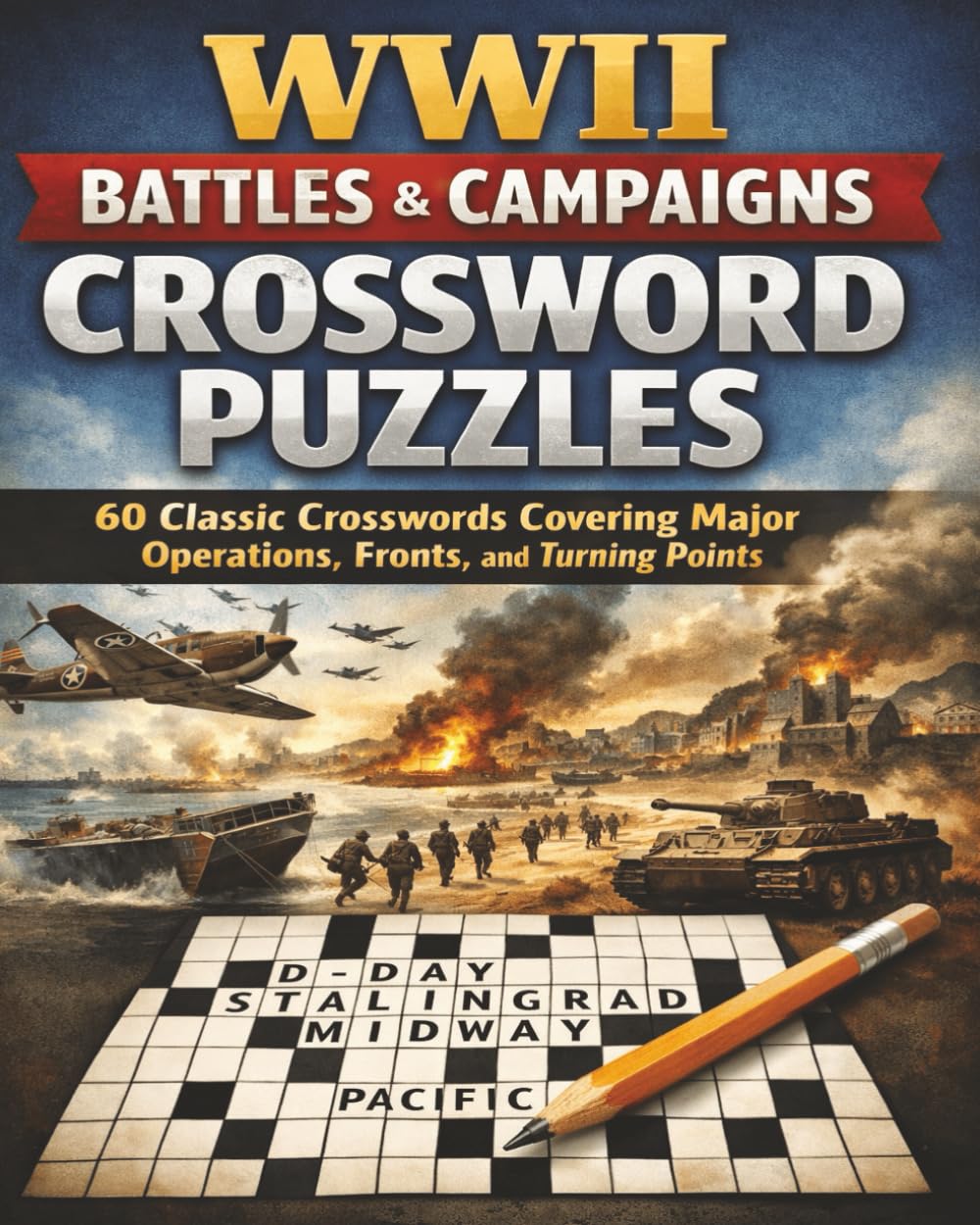 WWII Battles & Campaigns Crossword Puzzles: 60 Classic Crosswords Covering Major Operations, Fronts, and Turning Points