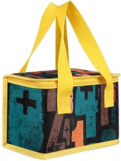 Creative Numbers Lunch Bag Insulated Reusable Small Lunch Box Leakproof Cooler Lightweight Tote Bag with Handle for Work Office Picnic Beach Sports