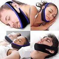 Vista 9 de Negro ajustable transpirable parada ronquidos banda cabeza barbilla correa anti ronquidos solución anti ronquido dispositivo