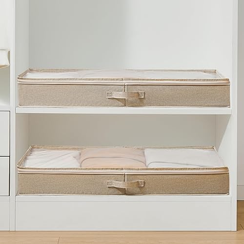 Miniatura 7 de Paquete de 3 contenedores de almacenamiento debajo de la cama, organizador de almacenamiento de ropa y zapatos debajo de la cama con paredes