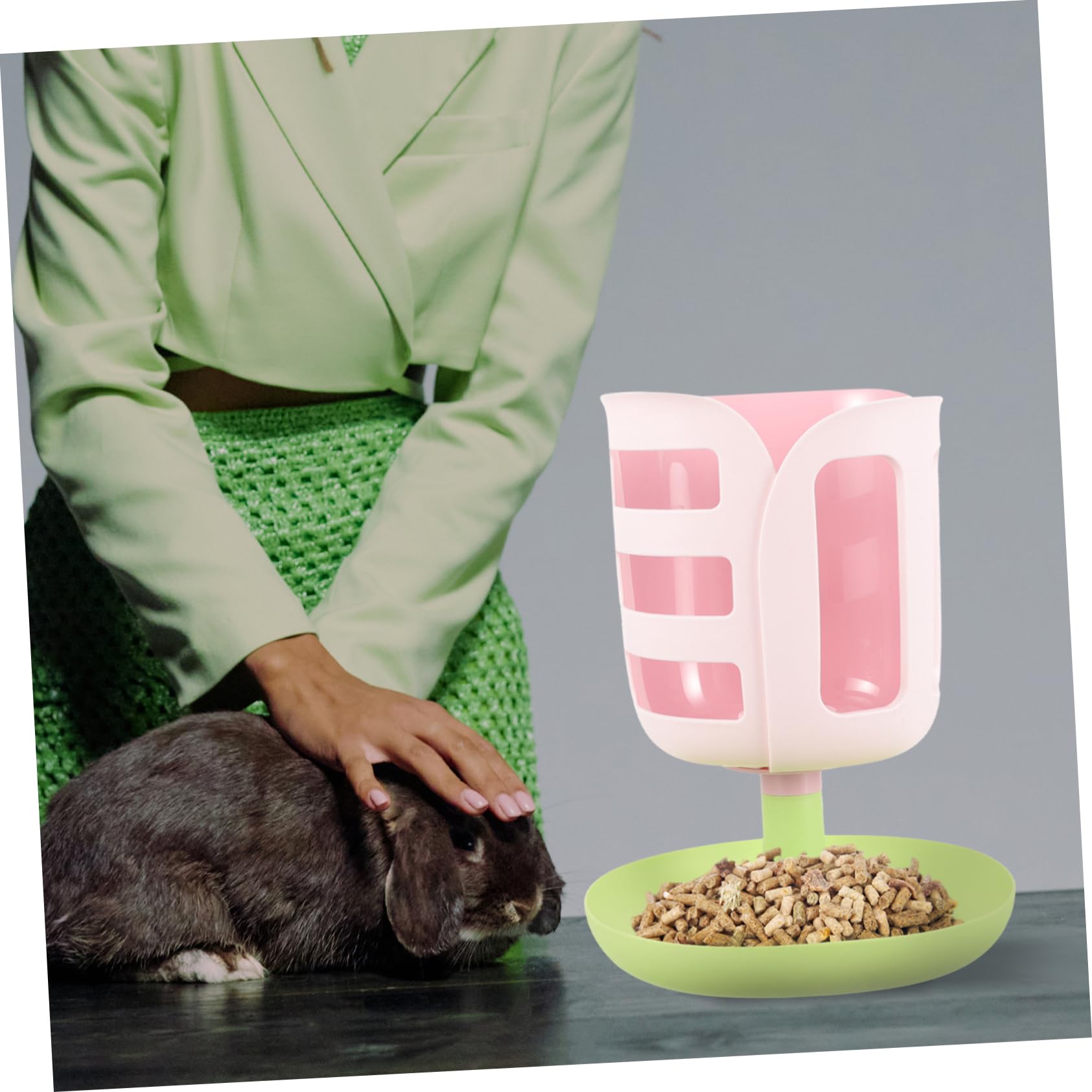 Happyyami Porteur De Foin Forme De Tulipe pour Lapins Distributeur De Nourriture pour Petits Animaux Anti-gaspillage pour Cochons Et Chinchillas