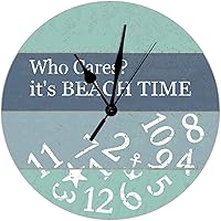 Vista 7 de Quartz Wooden Round Wall Clocks Barn Red Wood Clock Rustic Red Clocks for Farmhouse Decor Silent Wall Clock Modern Wall Hanging Wooden Clock for