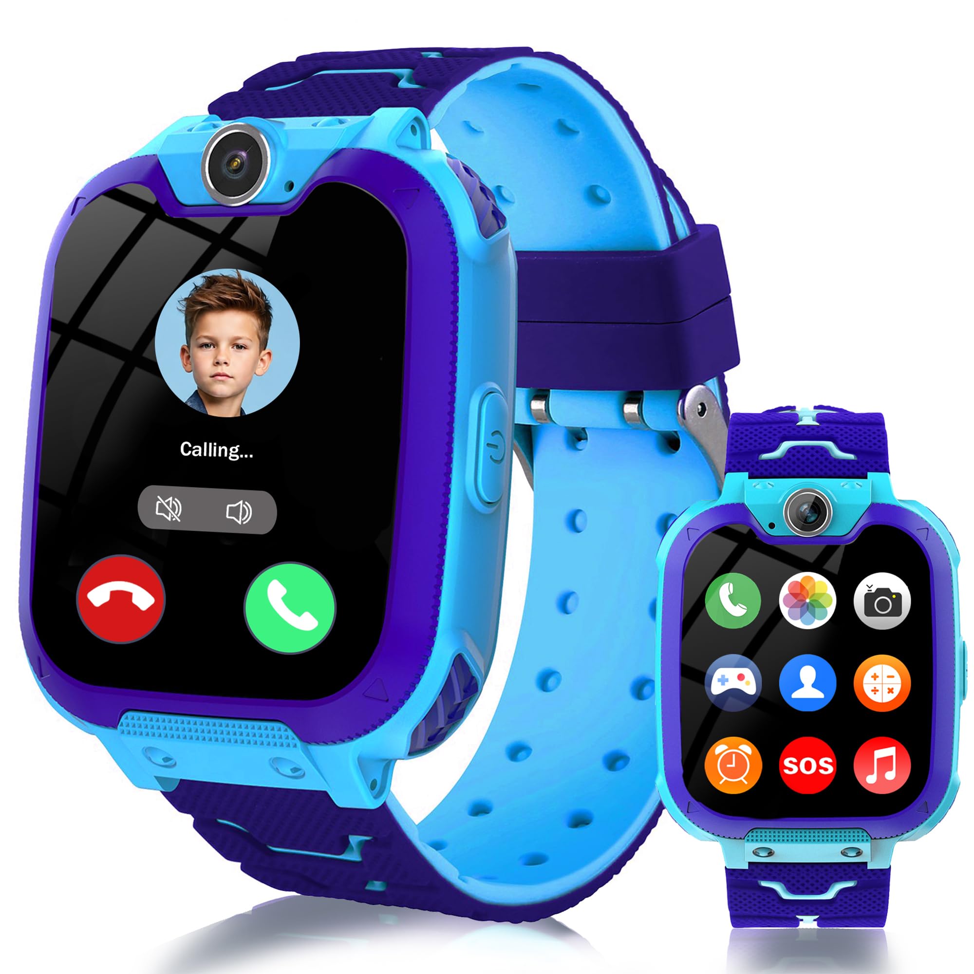 Smartwatch Bambini Telefono con Chiamata SOS Fotocamera MP3 Musicale | Orologio Smartwatch Bambini Bambino con 16 Giochi, Impermeabile IP68, Sveglia, Video, MP3-Regalo per Natale Compleanno