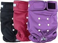 Vista 11 de Leekalos Pañales reutilizables lavables para perras (3 unidades) – Pañales para perritos altamente absorbentes – Pañales ajustables para cachorros
