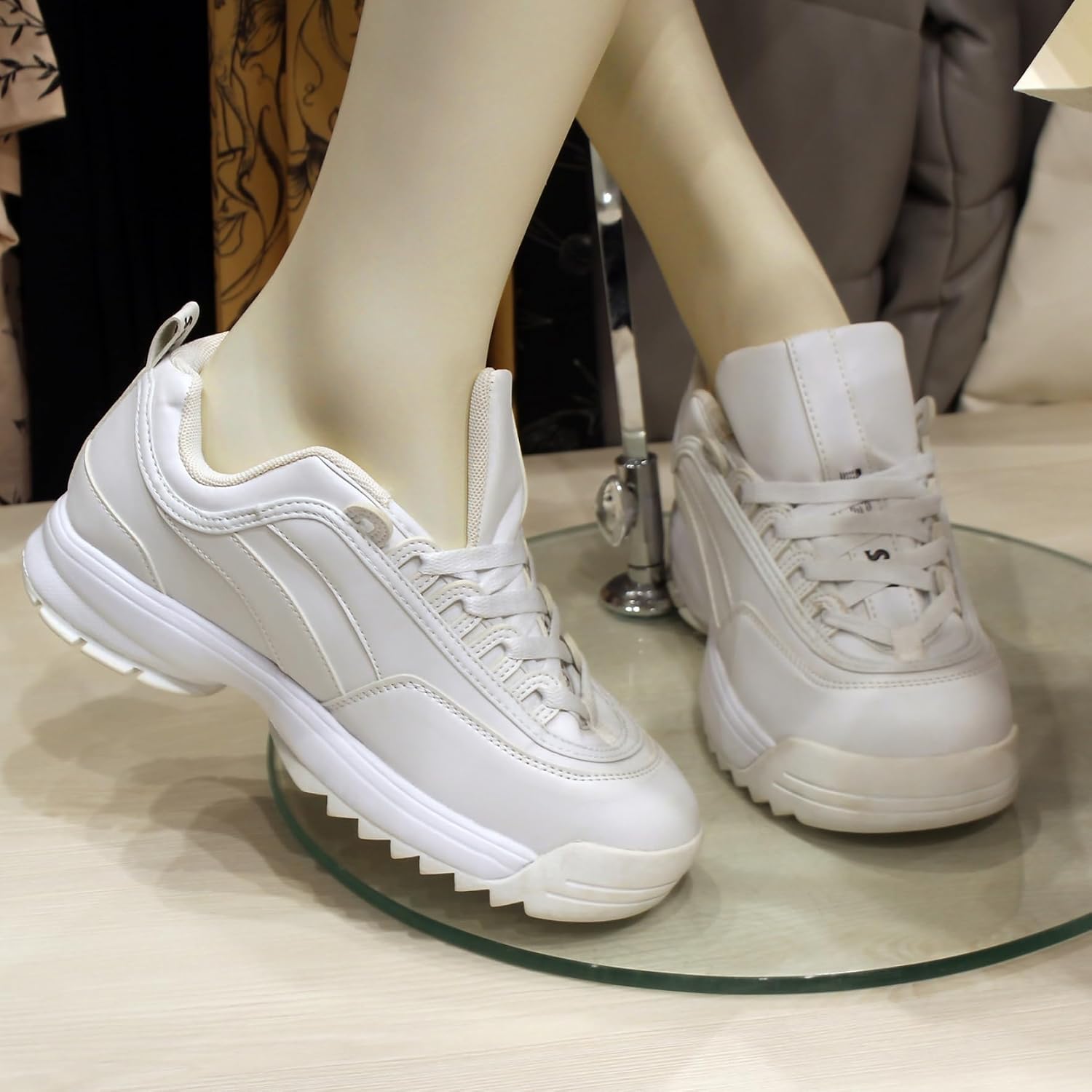 Foot Mannequin for Socks Female Skin Color Standing Mannequin Legs Commercial Realistic Seamless Finish PE Leg for Shops, Exhibitions, Retail Stores Art_Supplies..