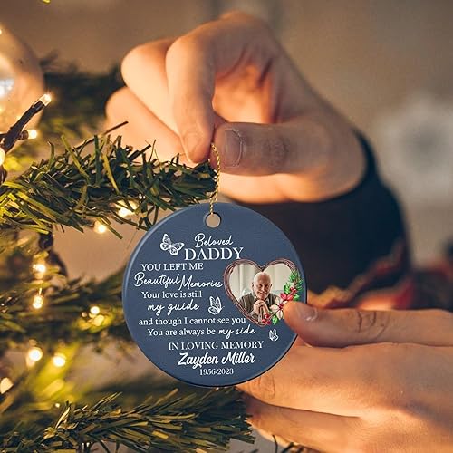 Vista 46 de Adorno de cerámica con cardenal personalizado en memoria amorosa, los seres queridos pueden dejar este mundo pero nunca dejan nuestros corazones