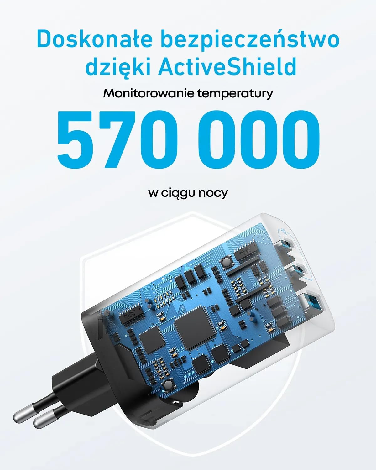Ładowarka USB-C 67 W, Anker 335 wysokowydajny zasilacz z PIQ 3.0, 3-portowa szybka ładowarka, ładowarka PD do iPhone 16/15/14, MacBook Pro, iPad, Galaxy (kabel USB-C na USB-C w zestawie)