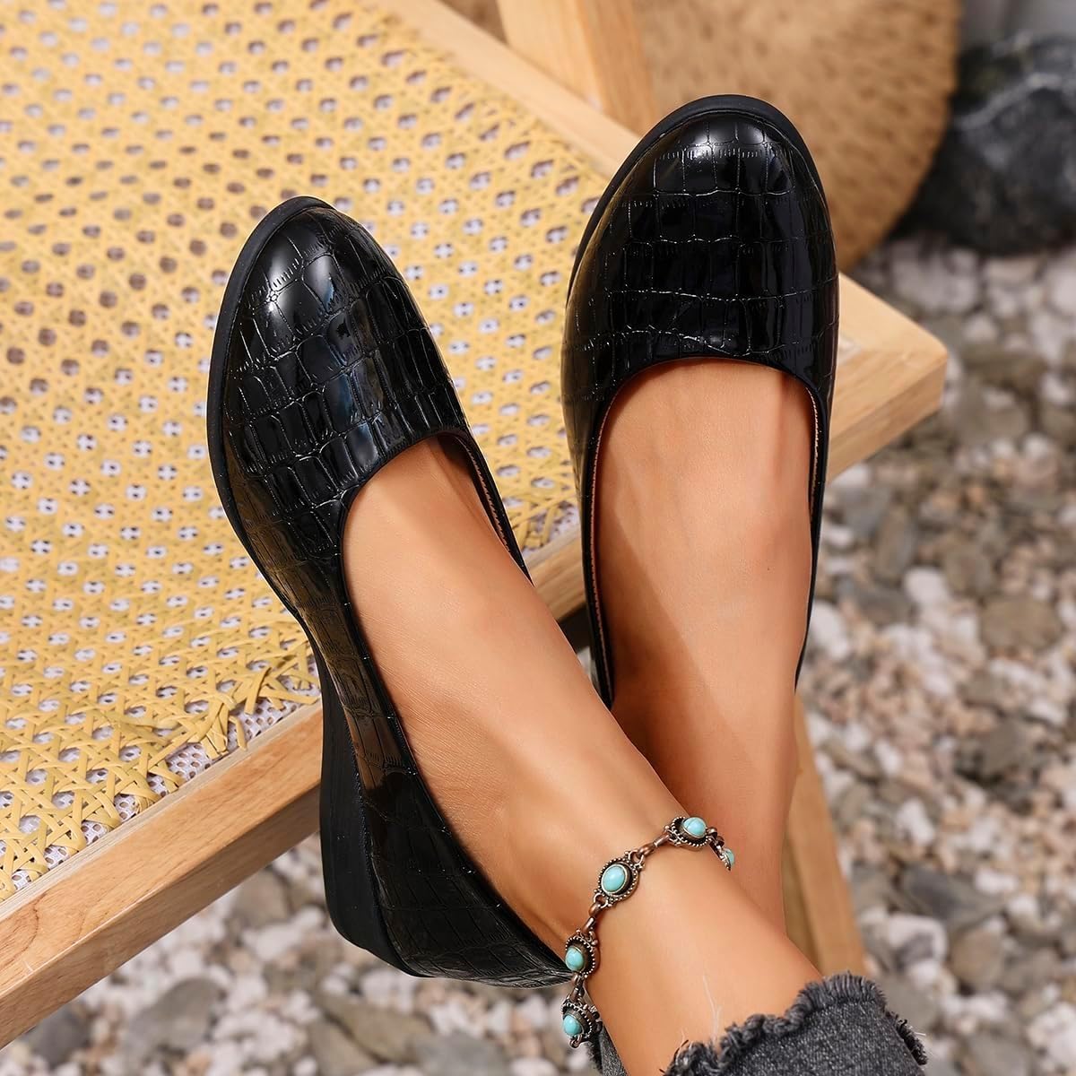 Scarpe da donna in pelle leggera, da donna, comode, con supporto per arco plantare, scarpe slip-on da donna con tacco basso da lavoro, mocassini