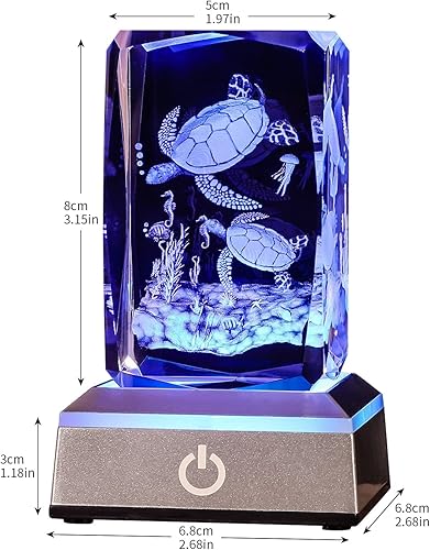 Miniatura 4 de YANZXU Tortuga marina 3D "I Love You Forever" con base de luz LED colorida, regalos de Navidad, regalo de cumpleaños para novia, mujer, tía, esposa,