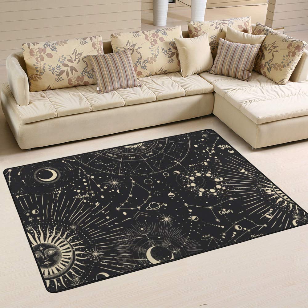 Tapis motif phases de la lune Ruchen 60x39 inch pour salon et chambre