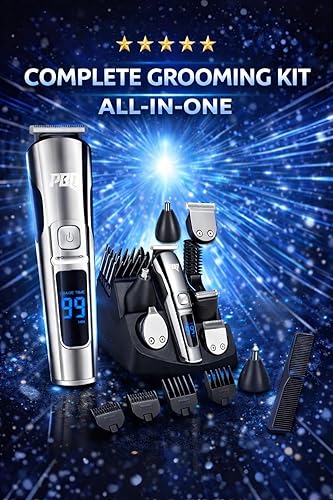 Miniatura 3 de La recortadora para hombres cuenta con maquinilla de afeitar eléctrica impermeable para tus necesidades, incluyendo nariz, cuerpo, cara y bigote,