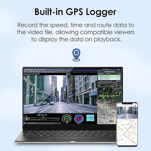 Miniatura 7 de VIOFO T130 - Cámara de tablero de 3 canales Uber, WiFi integrado y GPS, 1440P+1080P+1080P triple cámara de tablero de coche de tres vías, visión