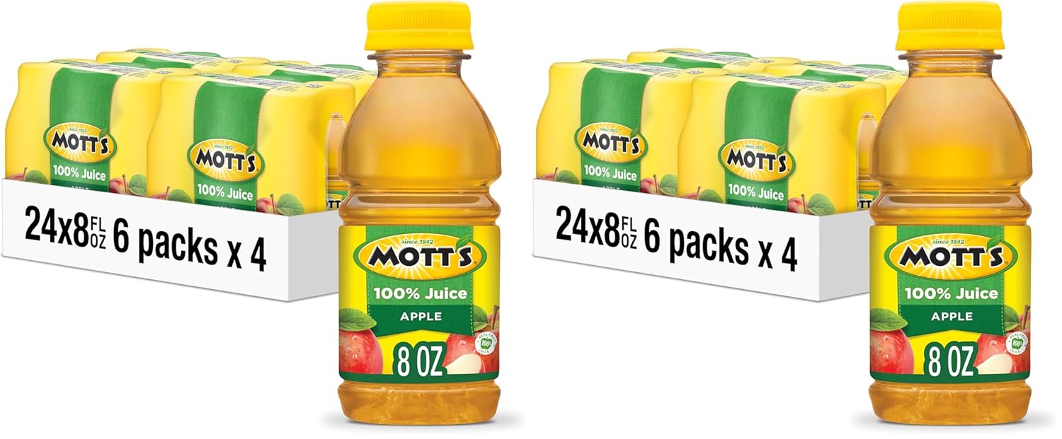 Mott's 100% Original Apple Juice, 2 Servings Of Fruit, 100% Fruit Juice, Gluten-free, Caffeine-free, Kosher, Contains No Artificial Colors Or Sweeteners, 8 Fl Oz (Pack of 48)
