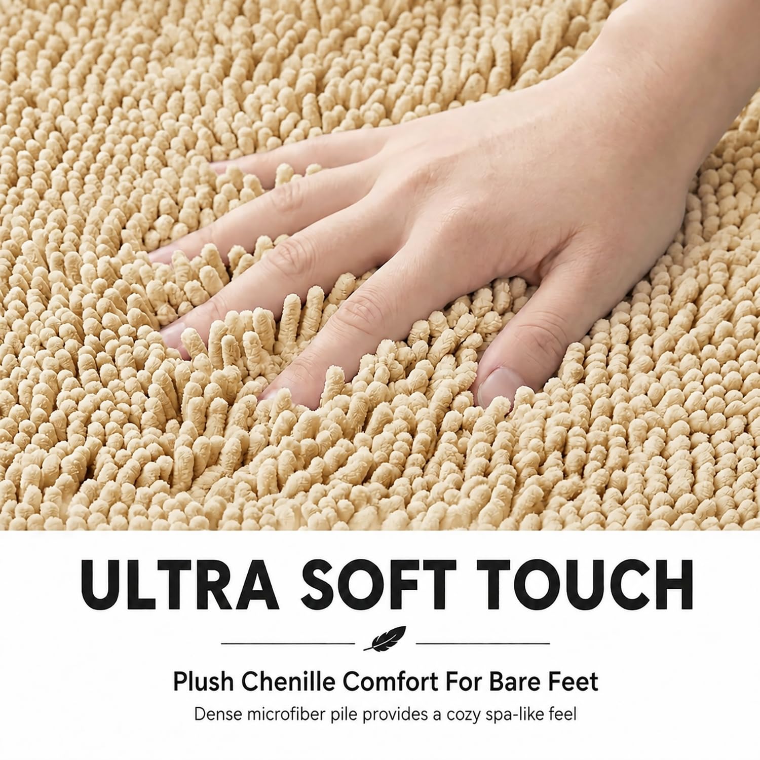 Juego de 2 alfombras de baño, superabsorbentes, suaves, gruesas, lavables a máquina, alfombra de baño de felpilla antideslizante, tapetes de baño para baño, 20 x 32 pulgadas más 20 x 20