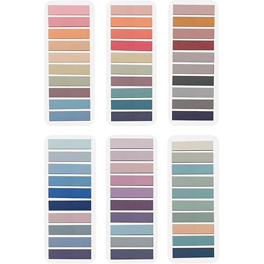 RANUR Morandi Sticky Tabs, 1200 Pcs Annotation Supplies,Book Mark Sticky Notes,Stationary Items, 60 Different Colors, Repositionable, and Textualizable(1200 Pcs)