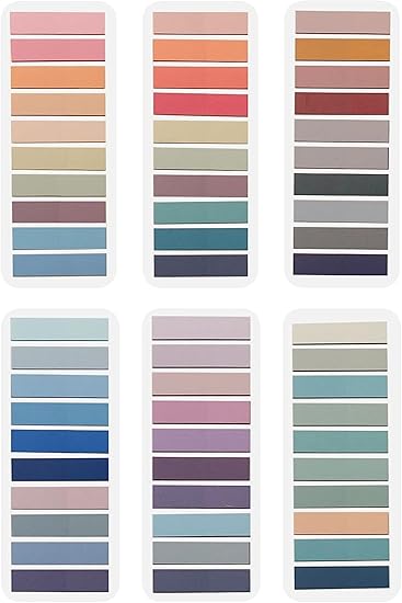 RANUR Morandi Sticky Tabs, 1200 Pcs Annotation Supplies, Book Mark Sticky Notes, Stationary Items, 60 Different Colors, Repositionable, and Writable (2400 Pcs)
