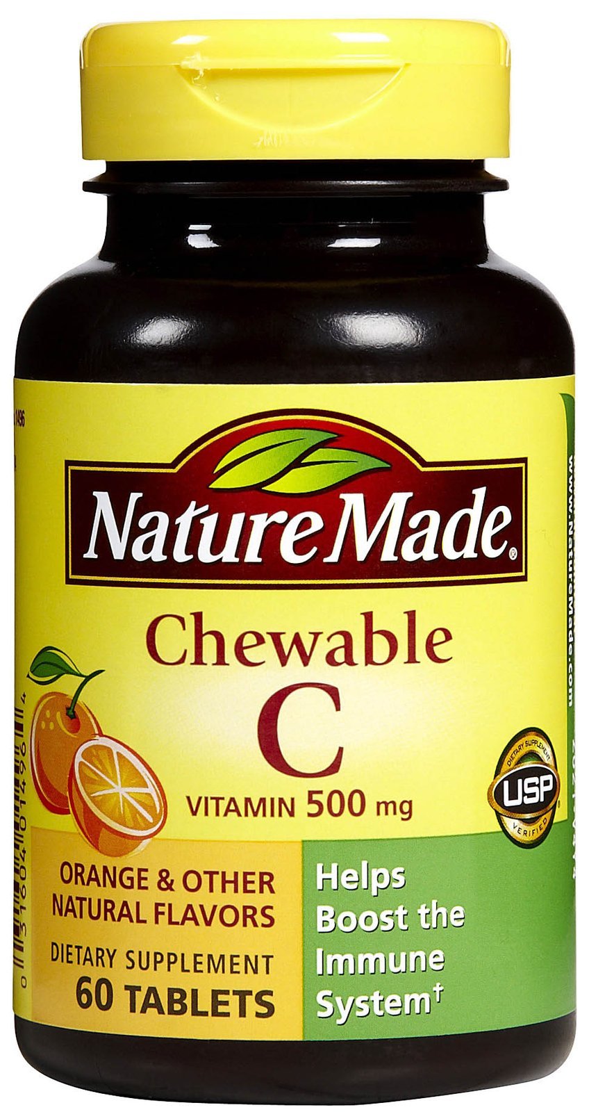 Nature Made Vitamin C 500 mg Chewable Tablets, Orange 60 ea (Pack of 4)