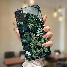 for Samsung Galaxy A03s Case 6.5 inch Dark Green Tropical Leaf Fern Glossy Smooth Hard Finish Case Anti Fingerprint Moody Elegant Botanical Jungle Style Nature Enthusiasts Everyday Decor