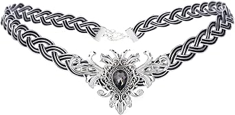 Fairy Crown Circlet V-shaped Braided Headpiece Tiara Medieval Viking Cosplay Headband for Renaissance Wedding Prom