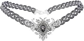 Fairy Crown Circlet V-shaped Braided Headpiece Tiara Medieval Viking Cosplay Headband for Renaissance Wedding Prom