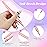 Liner Brush for Nails, 5Pcs Thin Nail Art Brushes Professional Nail Detail Brush for Gel Polish Sizes 4/8/12/20/25mm (Pink)