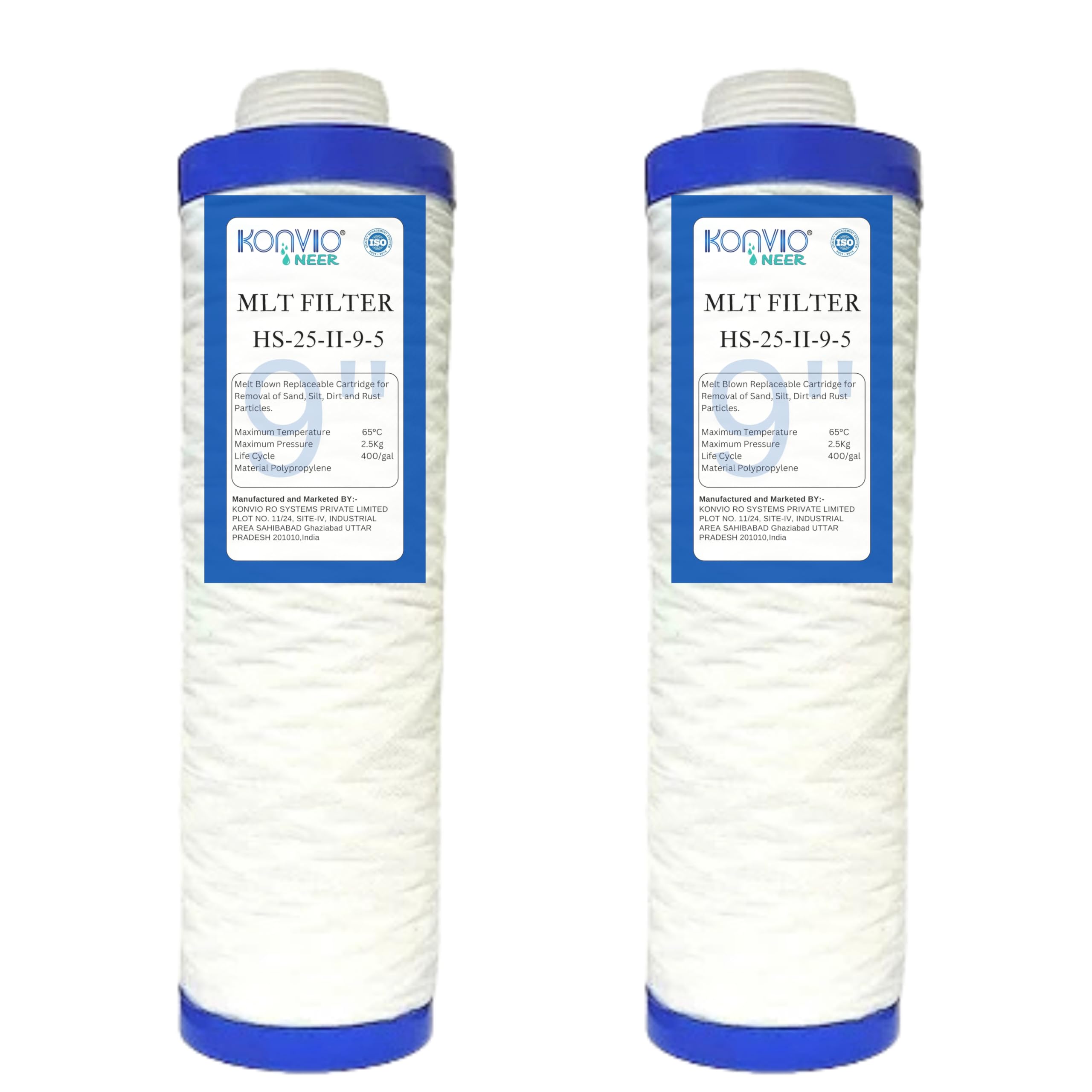 KONVIO NEER 9 Inch MLT Spun Pre Filter Cartridge Compatible for 10 Inch Pre-Filter Housing of All Water Purifier | Pack of 2-picture-8