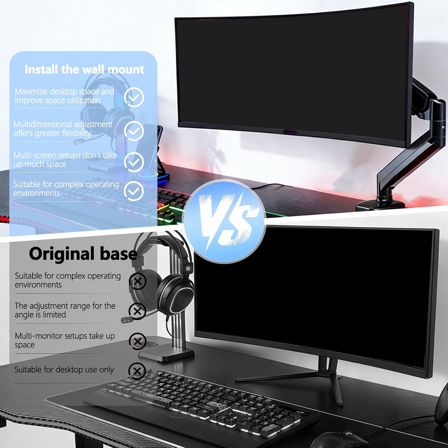 C355B-QUN168 VESA Mount Adapter Compatible with Sceptre 35" Ultrawide Monitor (Fits C355B-3440UN1, C355B-QUN168)–75x75 to 100x100 Wall Mount Bracket