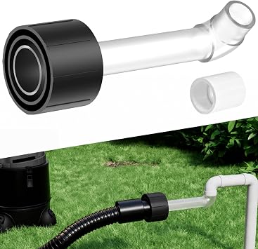AC Drain Line Unclogger Tool, HVAC to PVC AC Drain Line Cleaner Adapter, Universal Wet Vac Attachment for A/C Condensate Drain Line Cleaning, Clear Visibility Evacuation Tool - BLACK