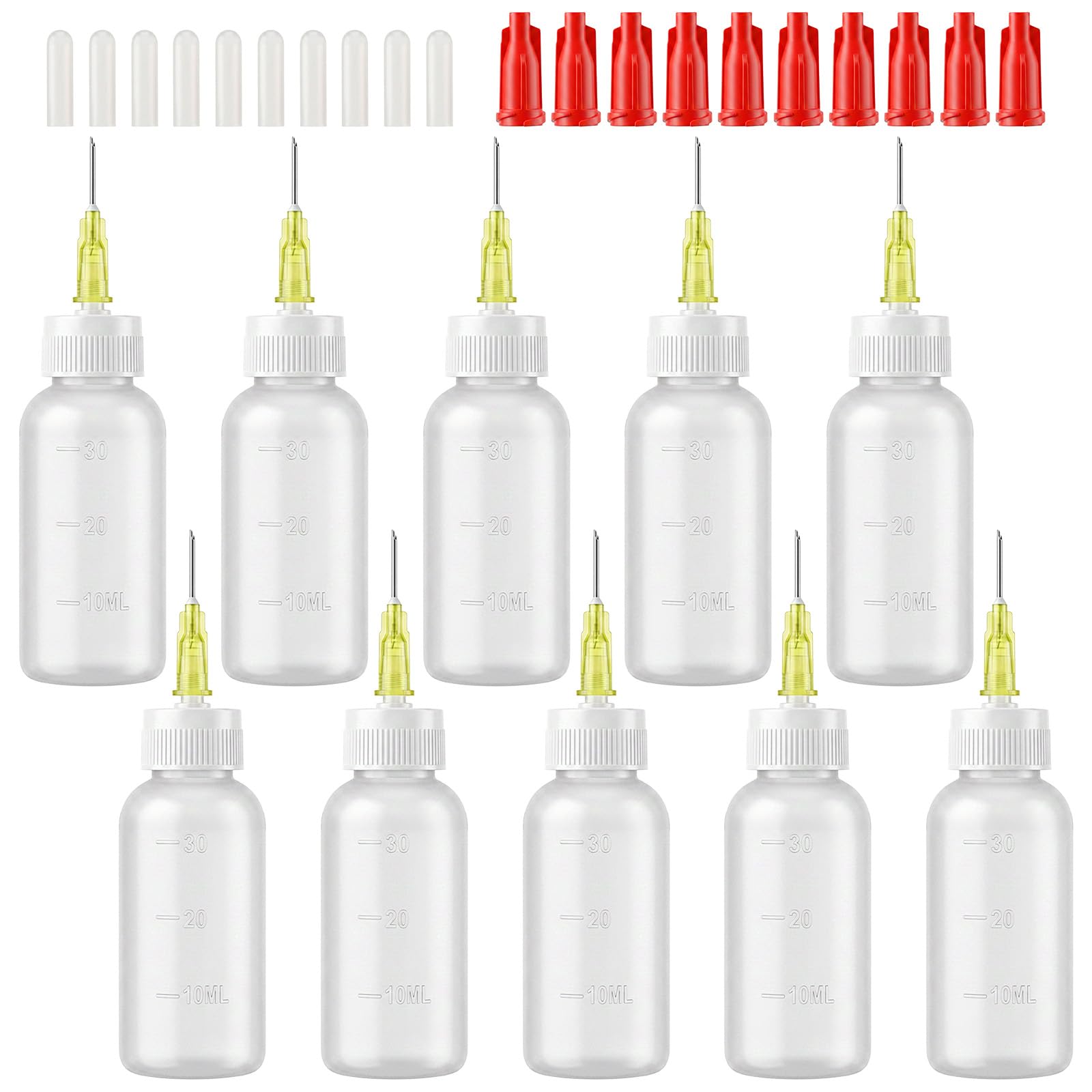 Botella de plástico con punta de aguja DIVINA VITAE de 30 cc para manualidades y óleo, 10 uds
