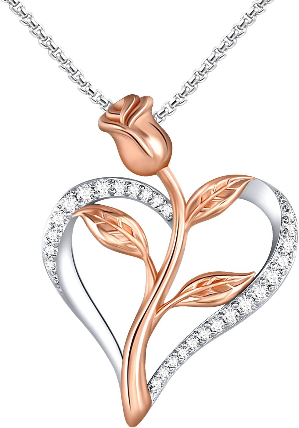 Heart Rose Necklace