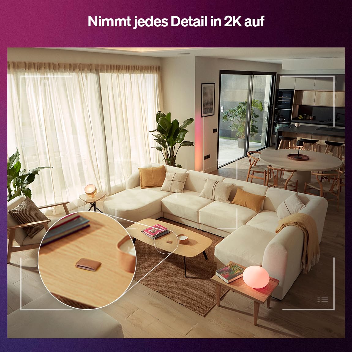 Philips Hue Secure kabelgebundene Überwachungskamera, Außenkamera mit 2K-Videoauflösung, Videoüberwachung mit Sofortbenachrichtigungen, kontinuierliche Stromversorgung, Innen- und Außenbereich, weiß