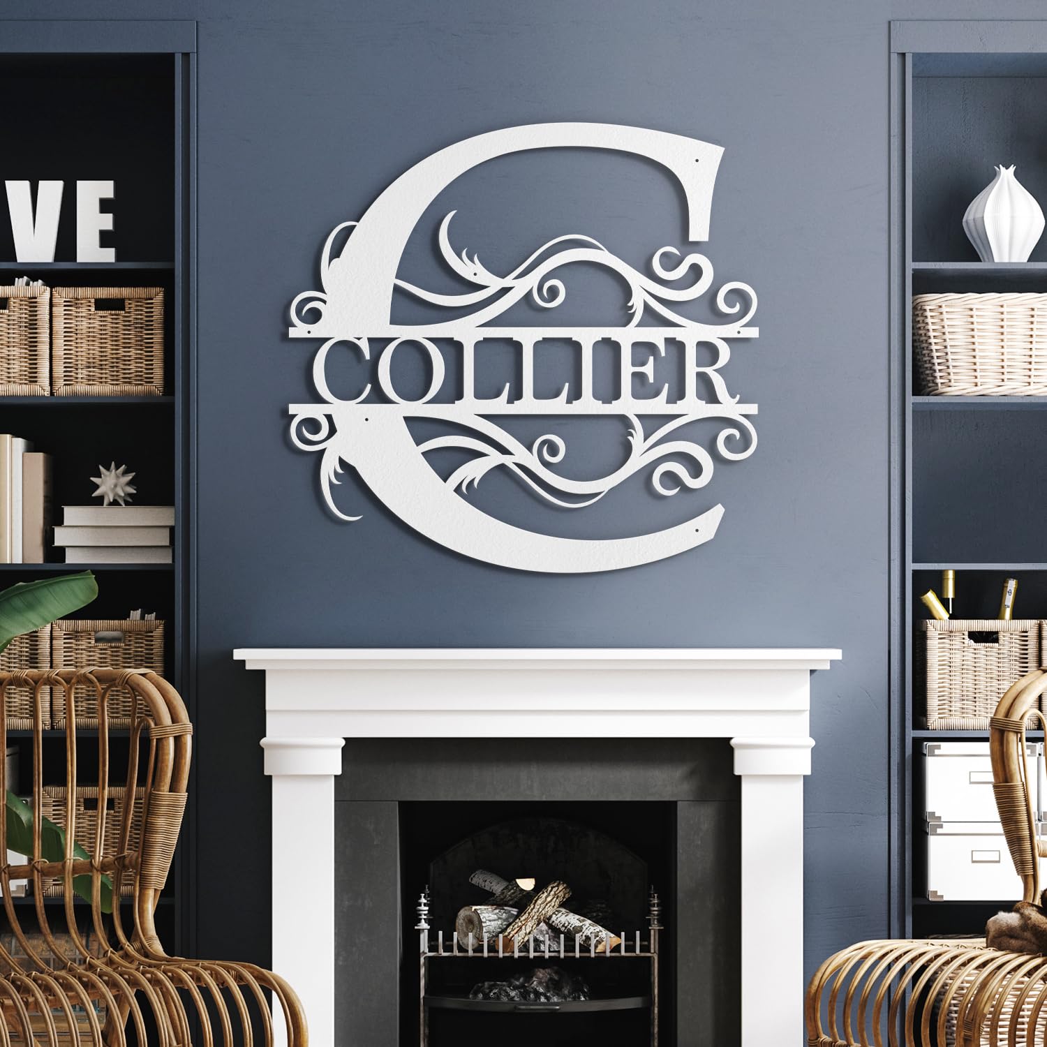 Custom Metal Signs Metal Name Sign Metal Wall Art Split Letter Monogram