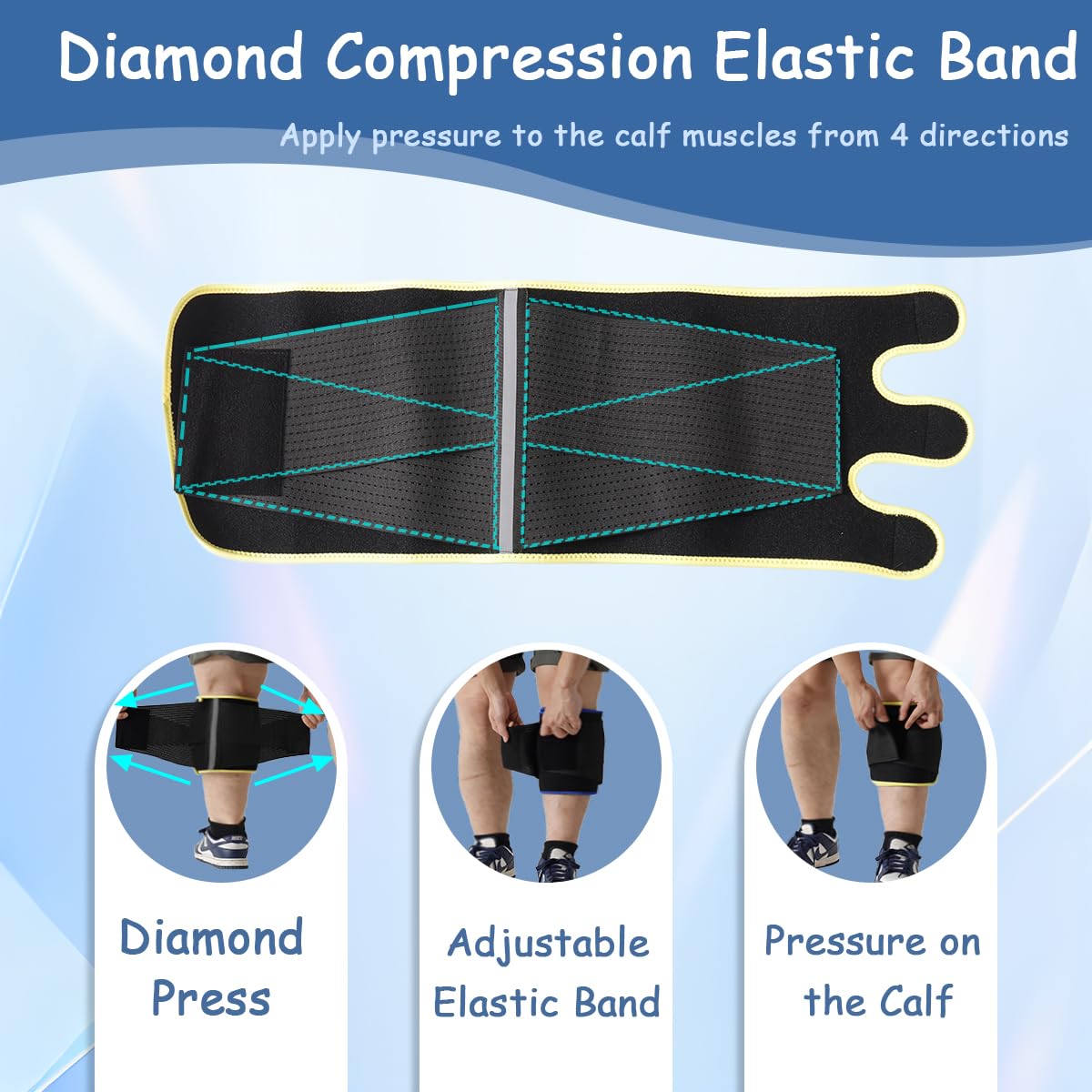 King Mills Xxxl Extra Wide Compression Calf Sleeves, Plus Size Compression Calf Sleeves Men & Women-xxl with Diamond-shaped Elastic Band for Pressure, Black