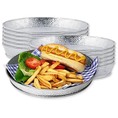 TableCraft GP12 Galvanized Collection Platter, 12.4 in (de) diámetro. x 1-14, redondo, lavar a mano solamente, acero galvanizado (revestimientos se