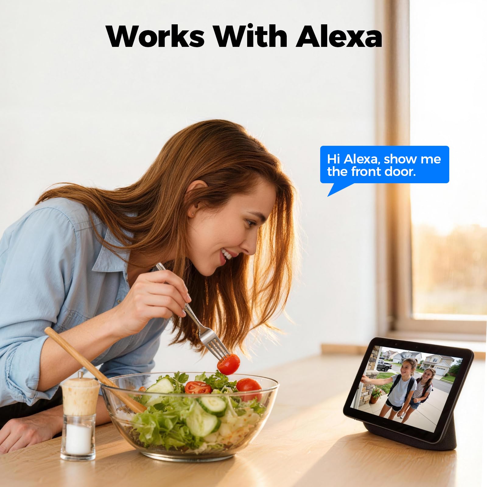 XMARTO Campanello video intelligente wireless 2.4G/5G per la sicurezza domestica, sorveglianza Live View con audio a 2 vie, rilevamento e avvisi di movimento/AI, installazione facile, nessun canone