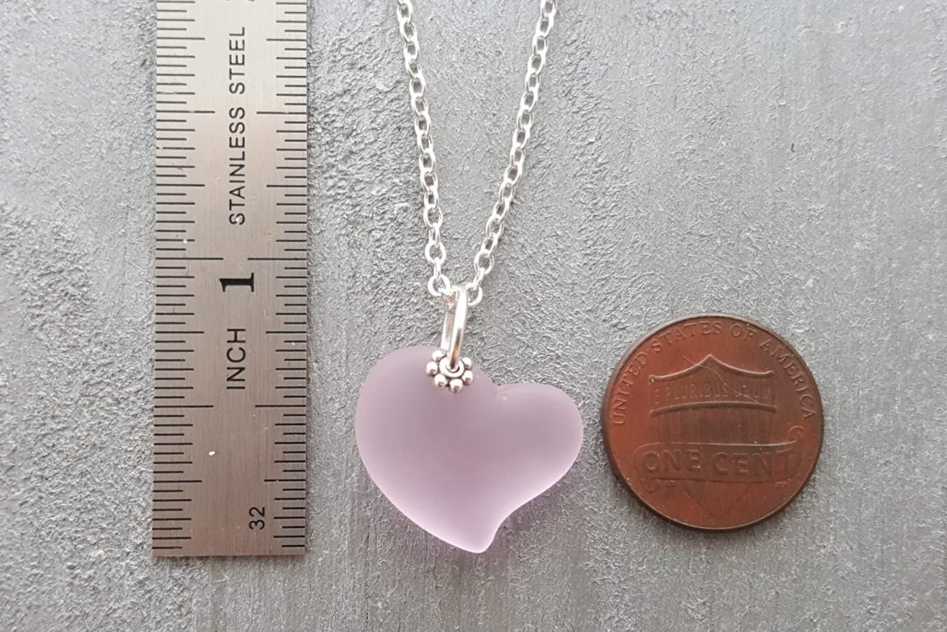 Handmade Sea Glass Necklace, Hawaiian Jewelry For Women, Minimalist Heart Necklace, Sea Glass Jewelry Birthday Gift For Women