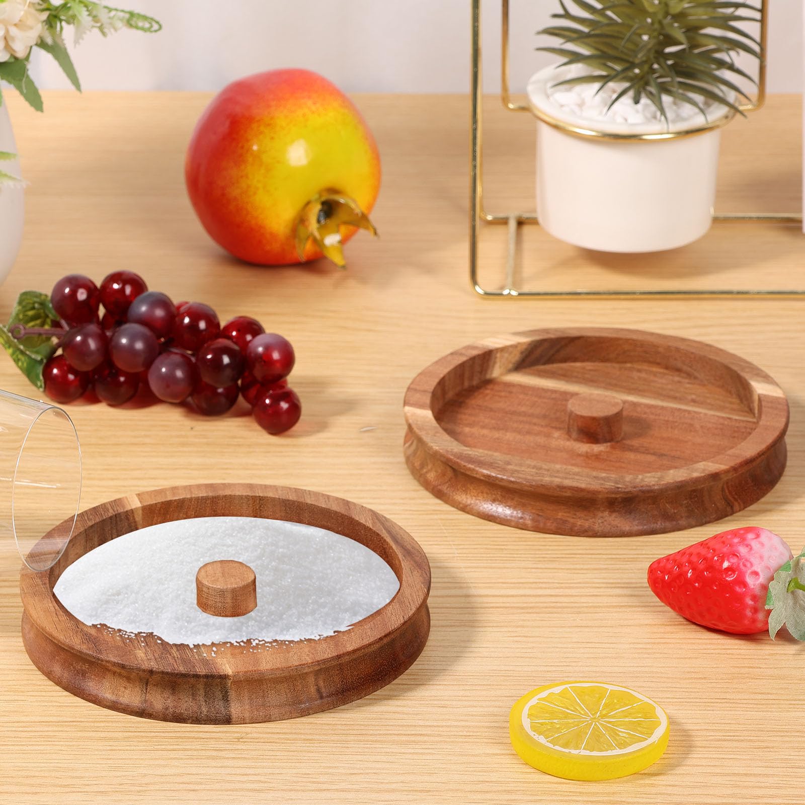 2 Pcs Salt Rimmer Set, Bar Glass Rimmer, Sugar and Salt Rimmer, Glass Rimmer for Drinks, Cocktail Rimmer Tray for Wide Cups up to 5.5 inches, Reusable Cocktail Rimmer