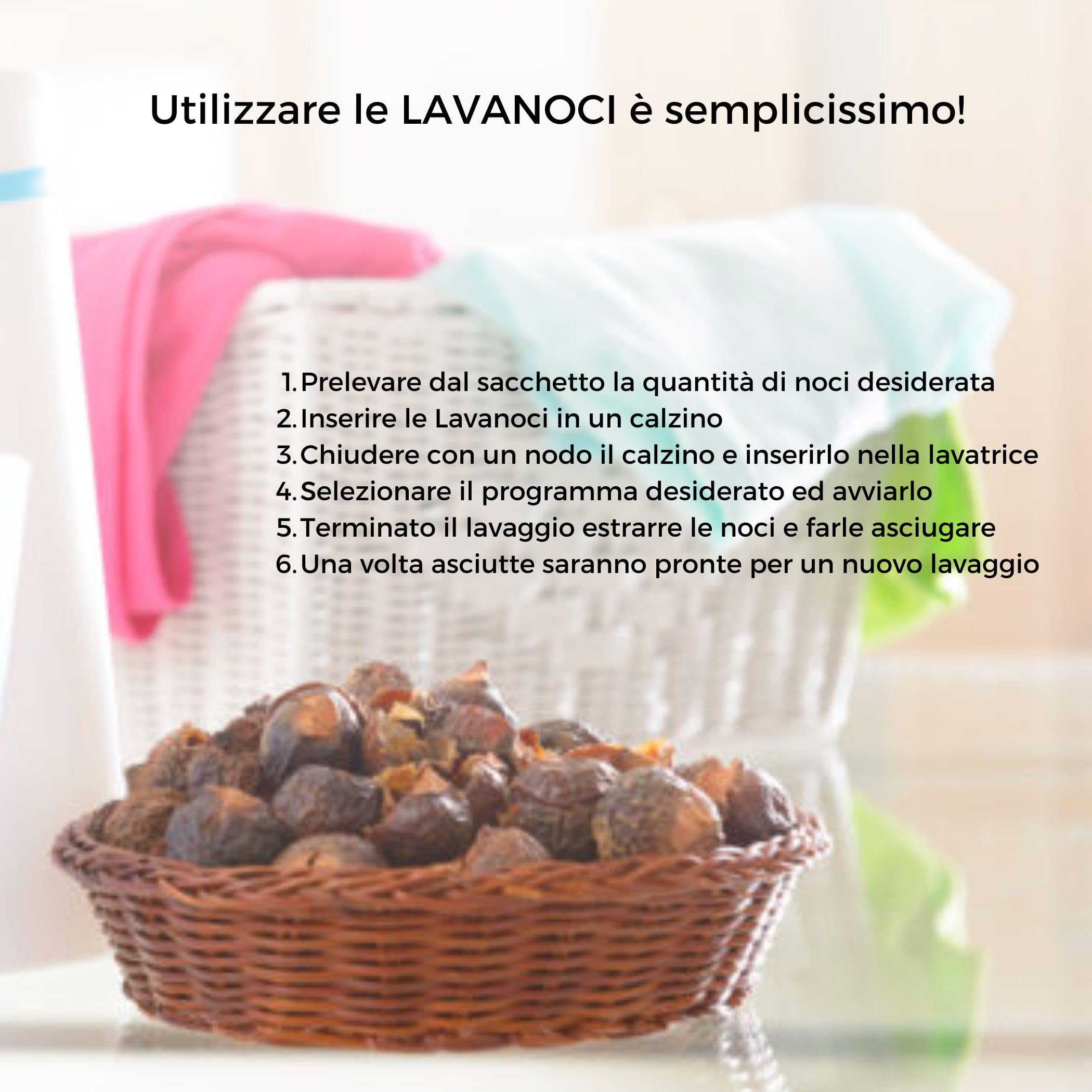 LAVANOCI Noci del sapone 1kg (2x500g), Noci indiane per il bucato, Ecodetersivo 100% Naturale