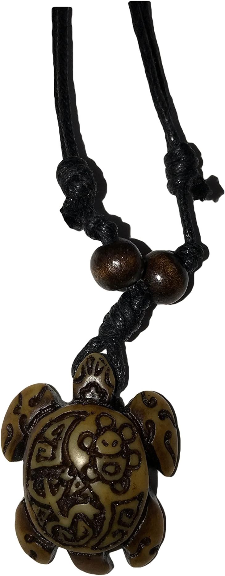 Dragonfly Turtle with Coqui Taino & Indian Sun, Tibetan Yak Bone Imitation Necklace
