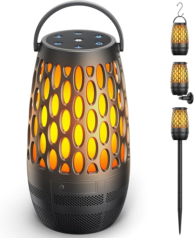 🟦HAUT-PARLEUR BLUETOOTH EXTÉRIEUR ÉTANCHE AVEC EFFET FLAMME À SEULEMENT 28,34$ - PRIX RECORD 🟦