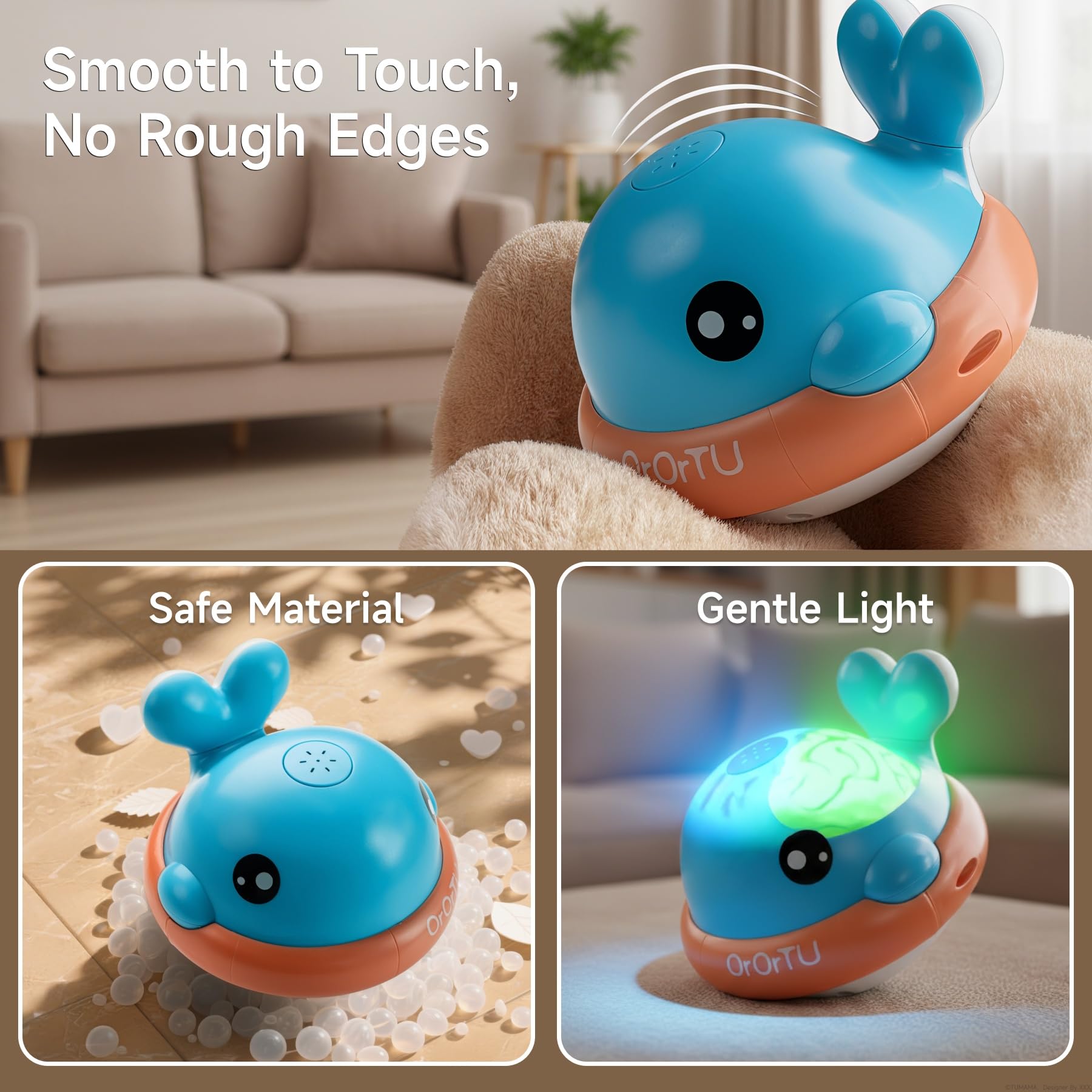 OR OR TU Giocattoli Bagnetto per Bambini Balena Spruzzatrice, Giocattoli da Bagno Luminosi con 6 pezzi Animali Galleggianti Senza fori, Giocattoli da Vasca da Bagno Età 18 mesi Giocattoli