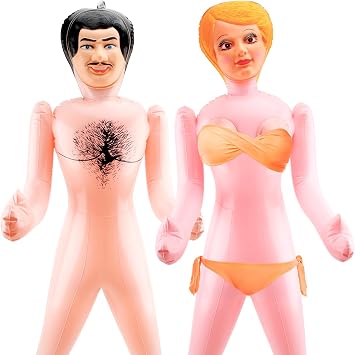 2 Pack 59 Inch Funny Inflatable Doll Life Size Blow Up Tricky Doll for Halloween Gag Prank Props Tricky Game Bachelorette Party, 2 Styles