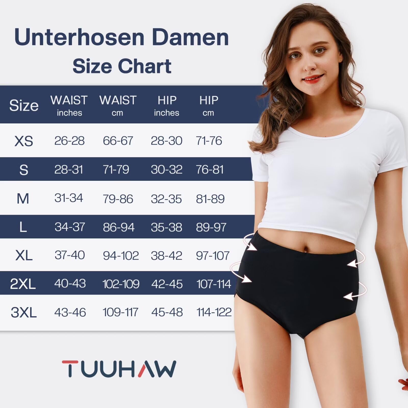 Underwear Women High Waisted Knickers for Women 5 Pack Ladies Full Briefs Soft Cotton Pants No Itchy Labels — view 6