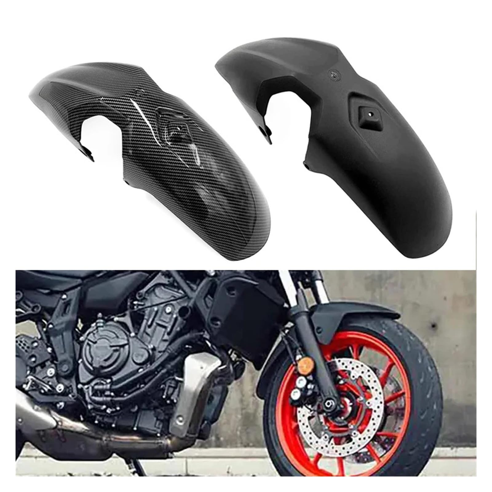 Vorderradkotflügel-Kotflügel-Schmutzfänger-Spritzschutzabdeckung Kompatibel mit Yamaha MT-07 MT07 2018-2020 21 2022 2023 2024 Motorrad(Matte Black)