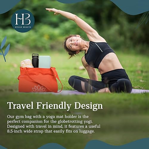Miniatura 5 de Hygge Beaute Bolsa de yoga para mujer con esterilla de yoga para esterilla de yoga para alfombrillas pequeñas o medianas (17 x 13.75 x 5 pulgadas),
